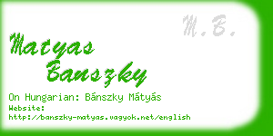 matyas banszky business card